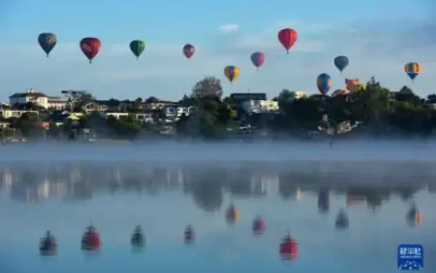 新西兰举行怀卡托热气球节