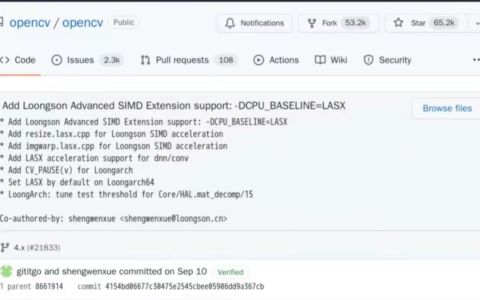 国际知名计算机视觉和机器学习软件开源平台OpenCV正式支持龙架构