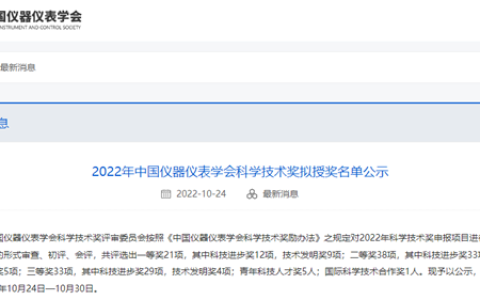 普源精电（RIGOL）高新技术荣获2022年中国仪器仪表学会科学技术奖！