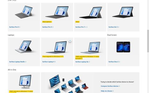微软官网分类中已不见Surface Book踪影