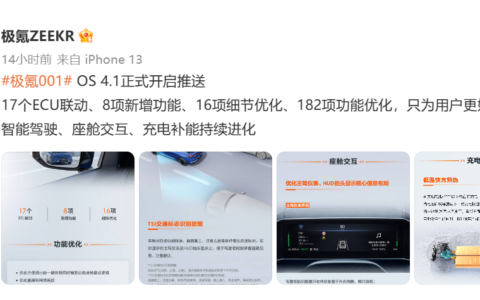 ZEEKR OS 4.1开启推送：带来17个ECU联动、8项新增功能等
