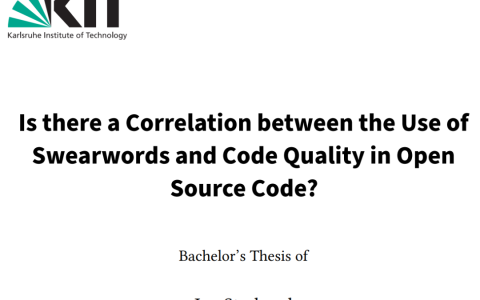 一个有趣的主题 —— 研究开源代码质量与脏话的相关性
