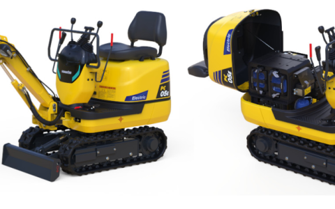 小松与Honda共同研发换电式电动微型挖掘机PC05E-1