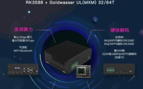 瑞芯微RK3588+登临科技Goldwasser MXM 32/64T加速卡 64T算力AI-BOX出圈