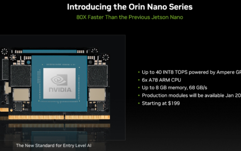 英伟达推出Jetson Orin Nano模组最高40TOPS性能，为机器人和边缘AI提供强动力
