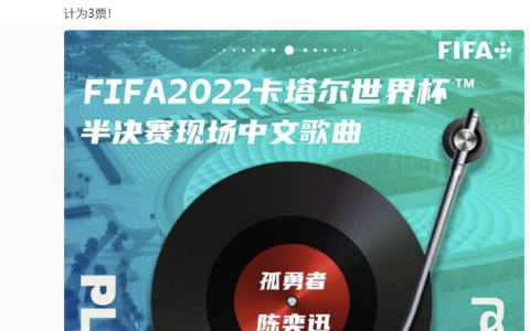 国际足联： 2022 卡塔尔世界杯半决赛现场将播放孤勇者