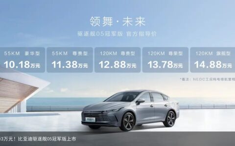 直降3万元！比亚迪驱逐舰05冠军版上市