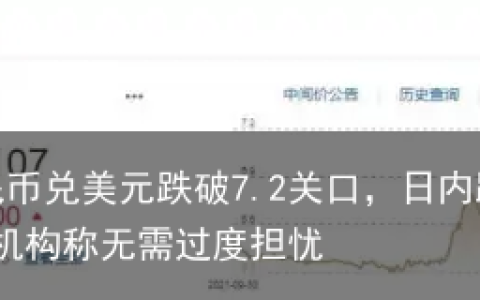 离岸人民币兑美元跌破7.2关口，日内跌近300点！机构称无需过度担忧