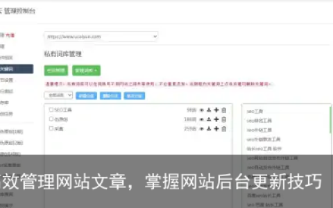 高效管理网站文章，掌握网站后台更新技巧