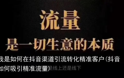我是如何在抖音渠道引流转化精准客户(抖音如何吸引精准流量)