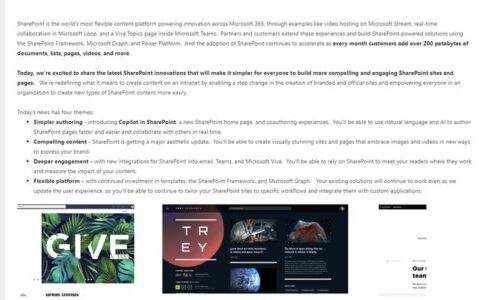 微软 SharePoint 协作软件将新增 AI 驱动 Copilot 服务