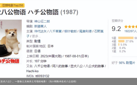 冯小刚版《忠犬八公》，一部食之无味弃之可惜的电影！(冯小刚陈冲忠犬八公定档)