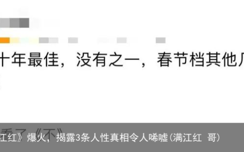 张艺谋新片《满江红》爆火，揭露3条人性真相令人唏嘘(满江红 哥)