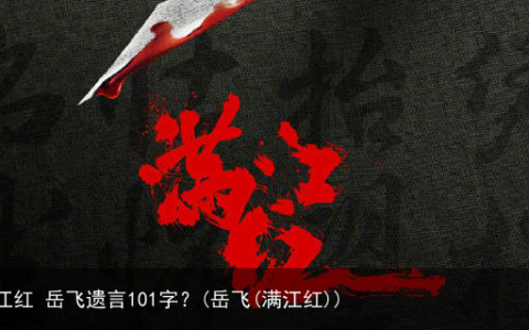 电影满江红 岳飞遗言101字？(岳飞(满江红))