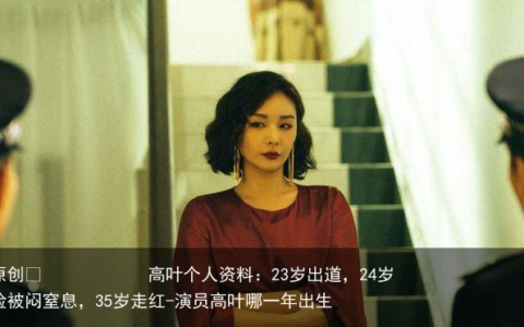 高叶个人资料：23岁出道，24岁险被闷窒息，35岁走红
