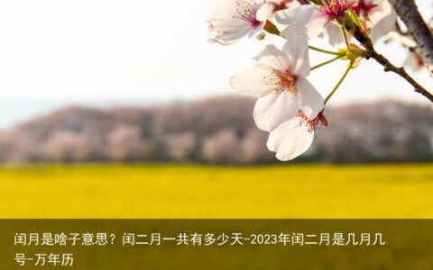 闰月是啥子意思？闰二月一共有多少天-2023年闰二月是几月几号-万年历