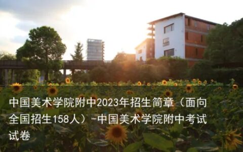 中国美术学院附中2023年招生简章（面向全国招生158人）-中国美术学院附中考试试卷