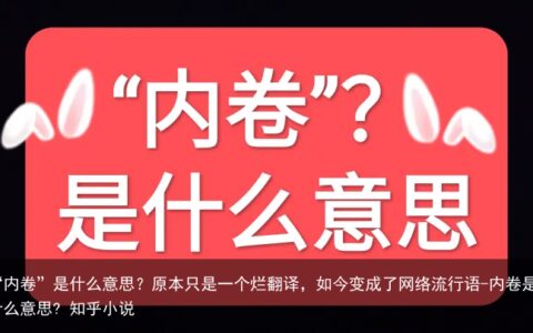 “内卷”是什么意思？原本只是一个烂翻译，如今变成了网络流行语-内卷是什么意思? 知乎小说