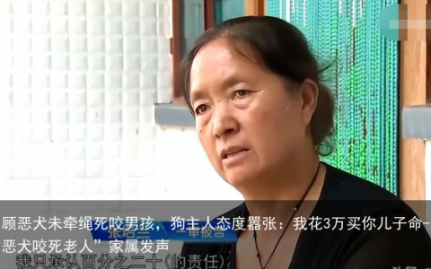 回顾恶犬未牵绳死咬男孩，狗主人态度嚣张：我花3万买你儿子命-“恶犬咬死老人”家属发声