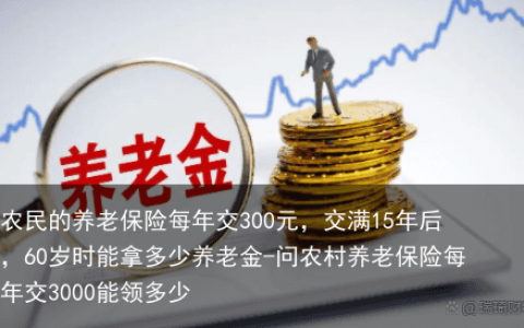 农民的养老保险每年交300元，交满15年后，60岁时能拿多少养老金-问农村养老保险每年交3000能领多少
