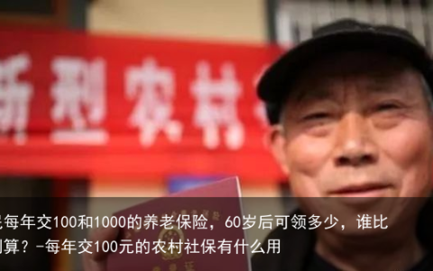 农民每年交100和1000的养老保险，60岁后可领多少，谁比较划算？-每年交100元的农村社保有什么用