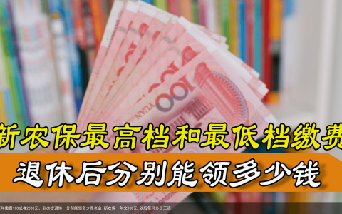 新农保每年缴费100或者2000元，到60岁退休，分别能领多少养老金-新农保一年交100元,以后每月多少工资