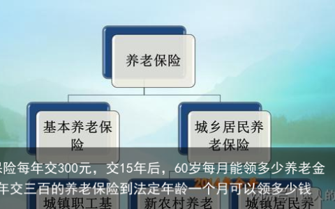 养老保险每年交300元，交15年后，60岁每月能领多少养老金？-每年交三百的养老保险到法定年龄一个月可以领多少钱