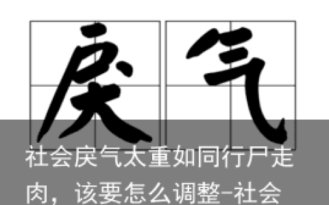 社会戾气太重如同行尸走肉，该要怎么调整-社会戾气太重如何自救