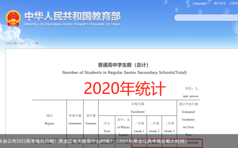 多省公布2023高考报名日期！黑龙江省大概是什么时候？（2021年黑龙江高考报名截止时间）