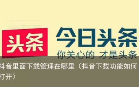 抖音里面下载管理在哪里（抖音下载功能如何打开）