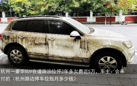 杭州一豪华SUV在道路泊位停2年多欠费近5万，车主：会来付的（杭州路边停车位包月多少钱）