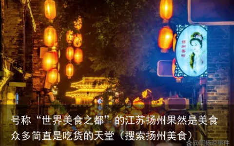 号称“世界美食之都”的江苏扬州果然是美食众多简直是吃货的天堂（搜索扬州美食）