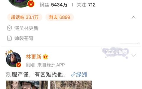 林更新微博简介更新了！九亿少女的梦VS帅裂苍穹，你更爱哪个标签-林更新微博微博