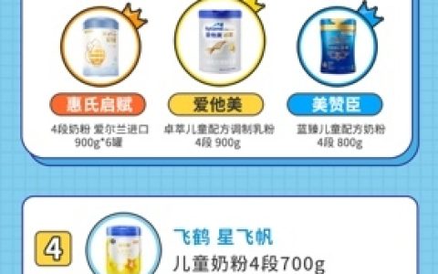 京东的这个排行让零食、奶粉、护理、童乐车四类儿童商品最大畅销款曝光（京东奶粉排行榜前十名品牌）