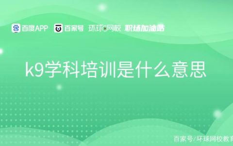 k9学科培训是什么意思-什么是k9学科