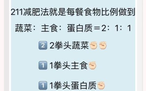 漂亮成功的秘诀211饮食法 ，轻松瘦身30斤
