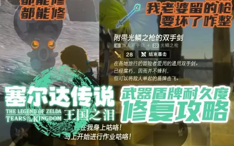 《塞尔达传说 王国之泪》章鱼哥武器修复视频攻略