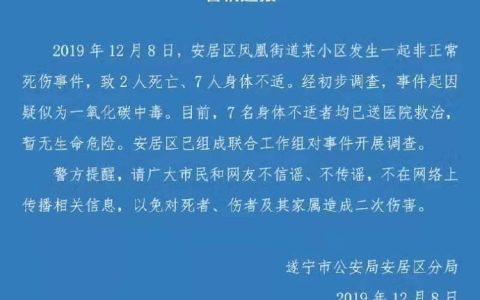 四川一小区疑发生一氧化碳中毒事件：2人死亡7人不适（成都2021年一氧化碳中毒事件）