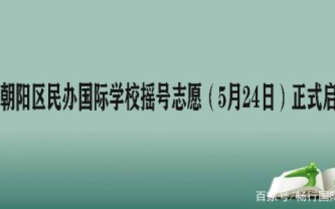 2022年北京朝阳区民办国际学校摇号志愿（5月24日）正式启动！-北京市朝阳区国际小学