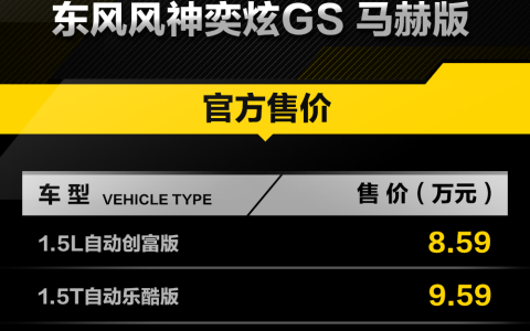 新车 | 8.59万起，1.5升/1.5T动力，东风风神新款奕炫GS 马赫版上市-东风风神奕炫gs2019新款车