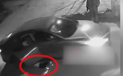 女子没锁车门4岁孩子跑下车被碾压（小孩被锁车上）