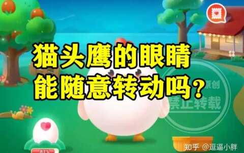 猫头鹰的眼睛能不能随意转动？蚂蚁庄园今日答案（猫头鹰的眼球可以转动吗）