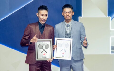 林丹、李宗伟入选世界羽联名人堂仪式举行（林丹李宗伟羽毛球比赛）