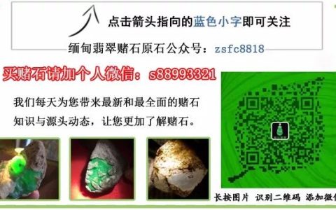 毫不犹豫拿下翡翠原石，切出高品质的墨翠，成品戒面惊艳！（墨翠切皮后图片）