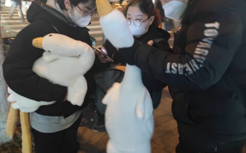 多个地铁站外有人“扫码送大鹅” ，市民：这是啥套路？-地铁站送人刷卡进站出站收费吗