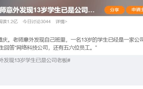 13岁学生是公司老板？校方回应：非企业法人，其他情况在调查（13岁是什么学生）