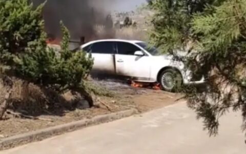 清明去上坟奥迪车停墓地被烧成空壳，该找谁索赔？（清明节火烧车）