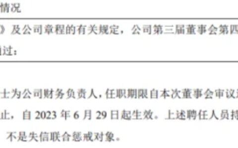 成功通航聘任王小燕为公司财务负责人 2022年公司净利1733.69万（成航是哪个航空公司）
