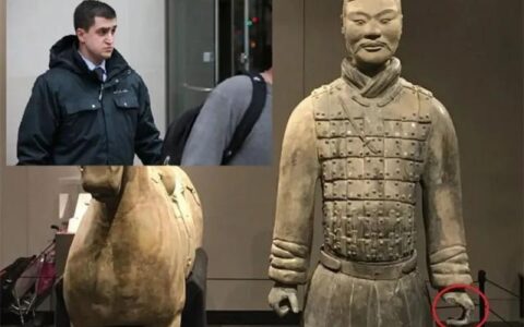 美国男子掰断兵马俑手指，他终于认罪了（兵马俑被掰断手指视频）