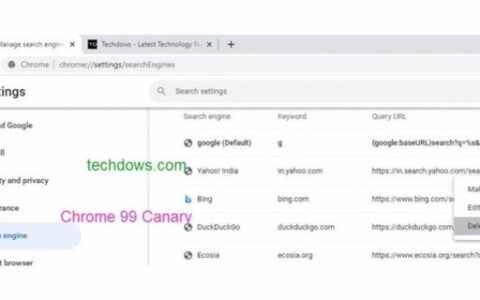 Chrome 99：可以删除默认搜索引擎-google浏览器清除搜索记录